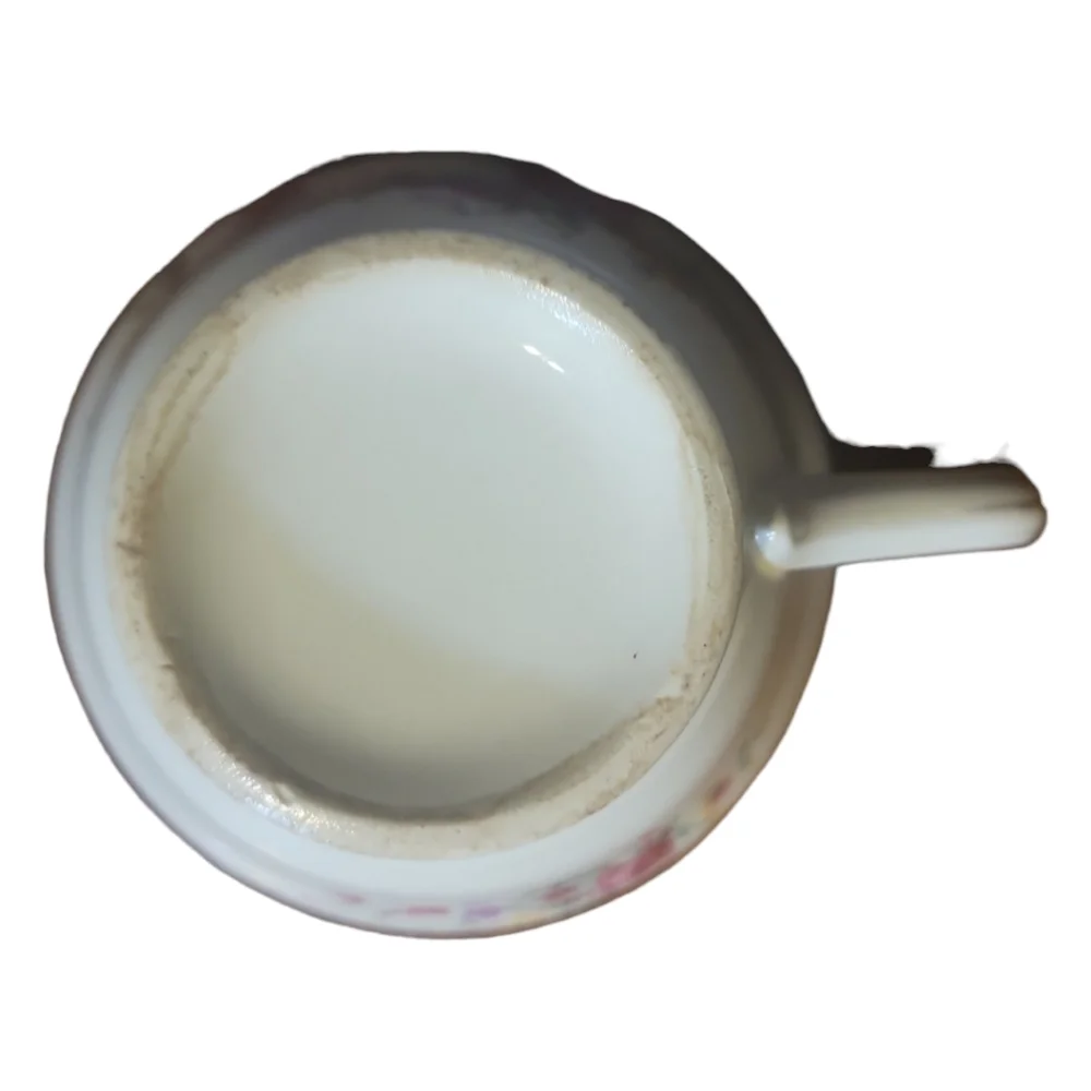 1 Vtg Edwin Knowles Tea Coffee Cup & Saucer Plate Hand Painted Gold Trim Flowers